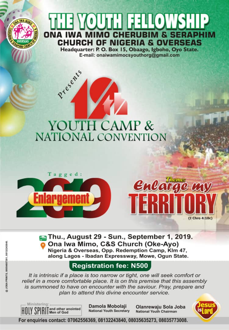ONA IWA MIMO NATIONAL YOUTH CONVENTION: ENLARGE MY TERRITORY